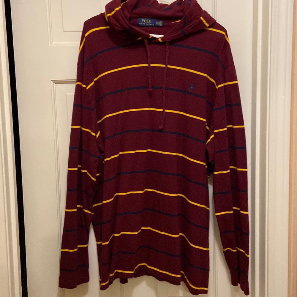 Polo Ralph Lauren men’s hooded stripe knit long sleeve t-shirt size XXL EUC